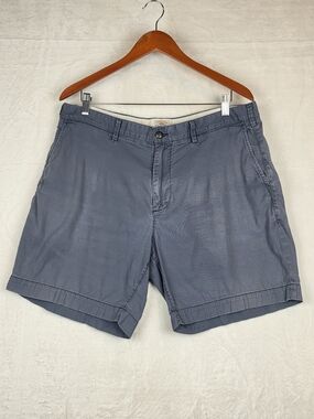 Faherty All Day Shorts Mens 35 Blue Slate Gray Cotton Chino Flat Front